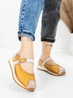 Pantofi Casual Dama din piele naturala KM9205 YELLOW | ADVANCER