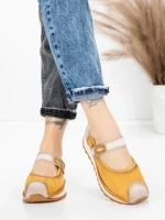 Pantofi Casual Dama din piele naturala KM9205 YELLOW | ADVANCER