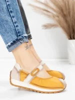 Pantofi Casual Dama din piele naturala KM9205 YELLOW | ADVANCER