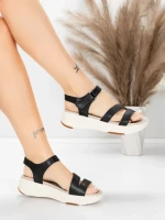 Sandale Dama cu Platforma 032 Negru | Advancer » meishop.life