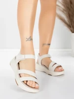Sandale Dama cu Platforma 032 Crem | Advancer » meishop.life