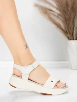 Sandale Dama cu Platforma 036 Crem | Advancer » meishop.life