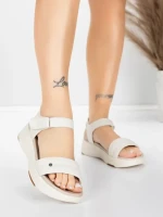 Sandale Dama cu Platforma 036 Crem | Advancer » meishop.life