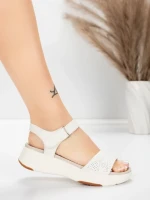 Sandale Dama cu Platforma 037 Crem | Advancer » meishop.life