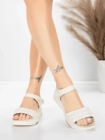 Sandale Dama cu Platforma 037 Crem | Advancer » meishop.life