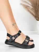 Sandale Dama cu Talpa Joasa 1028 Negru | Advancer » meishop.life