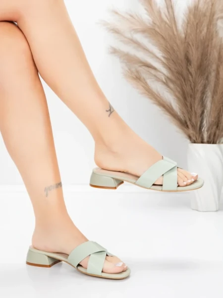 Sandale Dama cu Toc Gros 103 Verde | Advancer » meishop.life