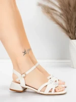 Sandale Dama cu Toc Gros 105 Crem | Advancer » meishop.life