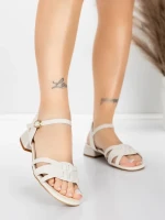 Sandale Dama cu Toc Gros 105 Crem | Advancer » meishop.life