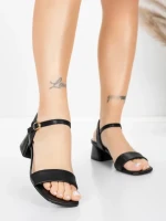 Sandale Dama cu Toc Gros 22396 Negru | Advancer » meishop.life