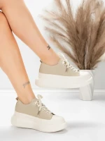 Pantofi Sport Dama din piele naturala 227802 Piersica ... » meishop.life