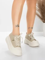 Pantofi Sport Dama din piele naturala 227802 Piersica ... » meishop.life