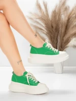 Pantofi Sport Dama din piele naturala 227802 Verde | A... » meishop.life