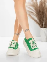 Pantofi Sport Dama din piele naturala 227802 Verde | A... » meishop.life