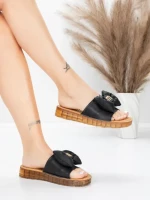 Papuci Dama cu Talpa Joasa 28118 Negru | Advancer » meishop.life
