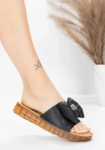Papuci Dama cu Talpa Joasa 28118 Negru | Advancer » meishop.life