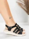 Sandale Dama cu Talpa Joasa 3FR035 Negru | Advancer
