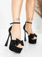 Sandale Dama cu Toc Subtire si Platforma 5DC39 Negru |... » meishop.life