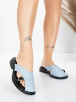Papuci Dama cu Talpa Joasa 5GS63 Albastru | Mei » meishop.life