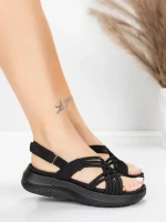 Sandale Dama cu Platforma 5GS67 Negru | Mei » meishop.life