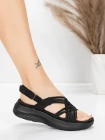 Sandale Dama cu Platforma 5GS67 Negru | Mei » meishop.life