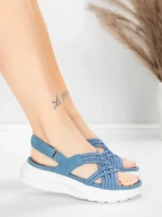 Sandale Dama cu Platforma 5GS67 Albastru | Mei » meishop.life