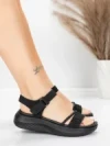 Sandale Dama cu Platforma 5GS68 Negru | Mei