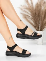 Sandale Dama cu Platforma 5GS68 Negru | Mei » meishop.life