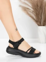 Sandale Dama cu Platforma 5GS68 Negru | Mei » meishop.life