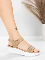 Sandale Dama cu Platforma 5GS68 Piersica | Mei » meishop.life