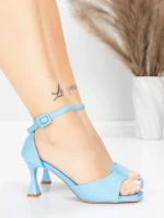 Sandale Dama cu Toc Subtire 5GZ90 Albastru | Mei » meishop.life