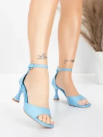 Sandale Dama cu Toc Subtire 5GZ90 Albastru | Mei » meishop.life