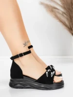 Sandale Dama cu Platforma 5H75 Negru | Mei » meishop.life