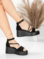 Sandale Dama cu Platforma 5H77 Negru | Mei » meishop.life