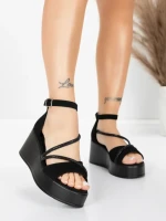Sandale Dama cu Platforma 5H77 Negru | Mei » meishop.life