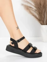 Sandale Dama cu Talpa Joasa 5H80 Negru | Mei » meishop.life