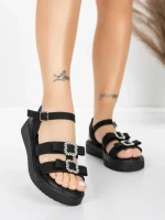 Sandale Dama cu Talpa Joasa 5H80 Negru | Mei » meishop.life