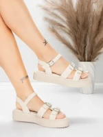 Sandale Dama cu Talpa Joasa 5H80 Bej | Mei » meishop.life