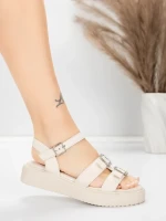 Sandale Dama cu Talpa Joasa 5H80 Bej | Mei » meishop.life