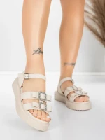 Sandale Dama cu Talpa Joasa 5H80 Bej | Mei » meishop.life