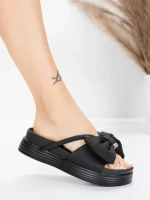 Papuci Dama cu Talpa Joasa TP637-1 Negru | Formazione » meishop.life