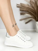 Sneakers Dama BK-52-6 Alb-Argintiu | Abloom » meishop.life