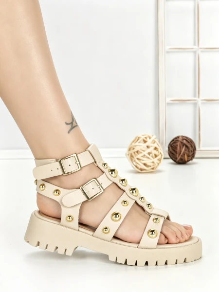 Sandale Dama cu Talpa Joasa LU023 Bej | Gowin » meishop.life