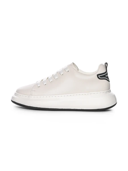 Pantofi Sport Barbati din piele naturala 51191 Alb-Neg... » meishop.life
