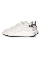 Pantofi Sport Barbati din piele naturala 51191 Alb-Neg... » meishop.life