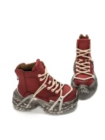 Ghete Dama din piele naturala 10806 Rosu | Advancer » meishop.life