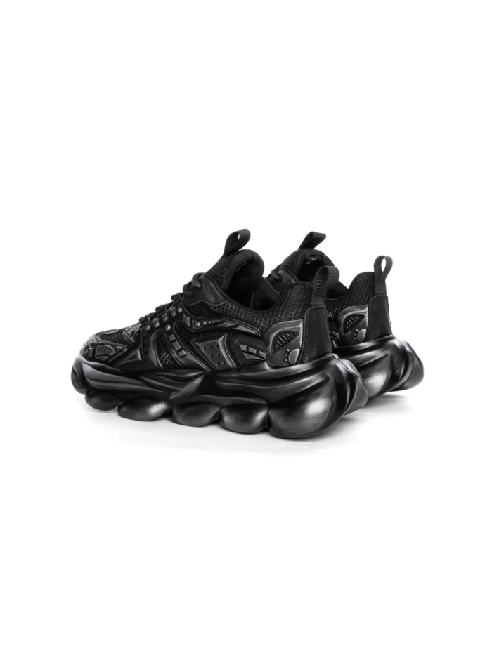 Pantofi Sport Barbati din piele naturala 24210 BLACK-GREY | ADVANCER