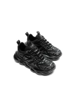 Pantofi Sport Barbati din piele naturala 24210 BLACK-GREY | ADVANCER