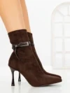 Botine cu Toc Subtire 6GS31 BROWN | MEI