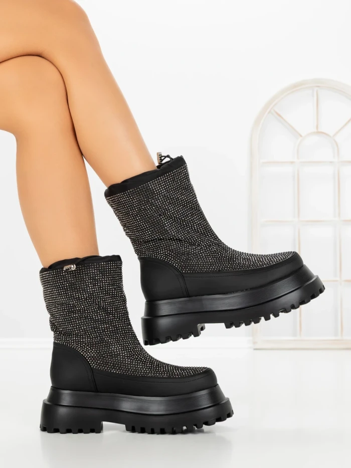 Ghete Dama cu Platforma C-274 BLACK | STEPHAN